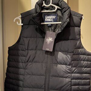 Lands End Black Puffer Vest with tags